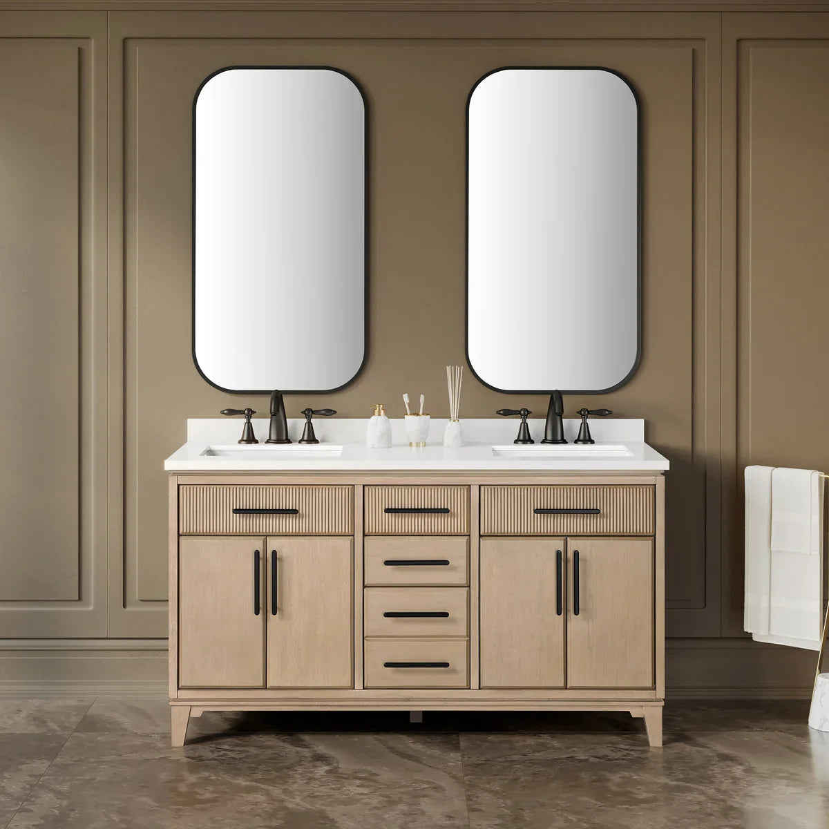 Loxley Rowe Marbella Vanity in Sahara Birch with Quartz Top