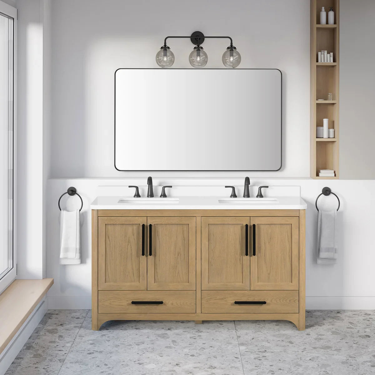 OVE Decors Adrian Vanity with Quartz Top in Brown