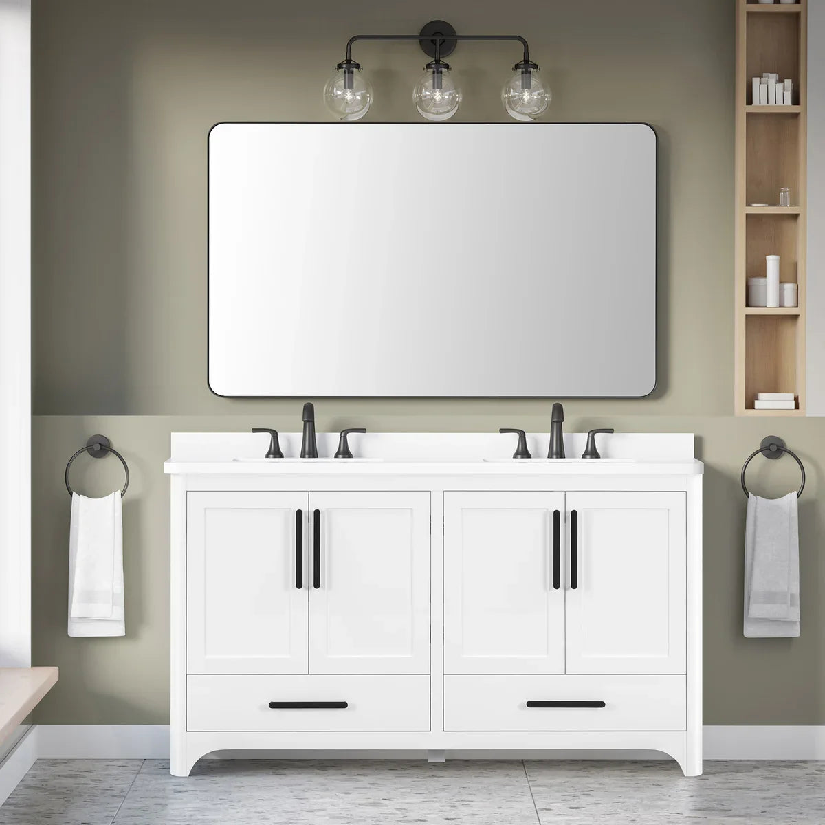 OVE Decors Adrian Vanity with Quartz Top in White
