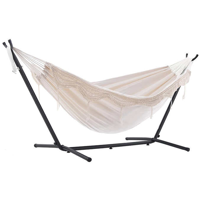 Vivere Cotton Hammock with Steel Frame and Premium Carry Bag (9 ft)