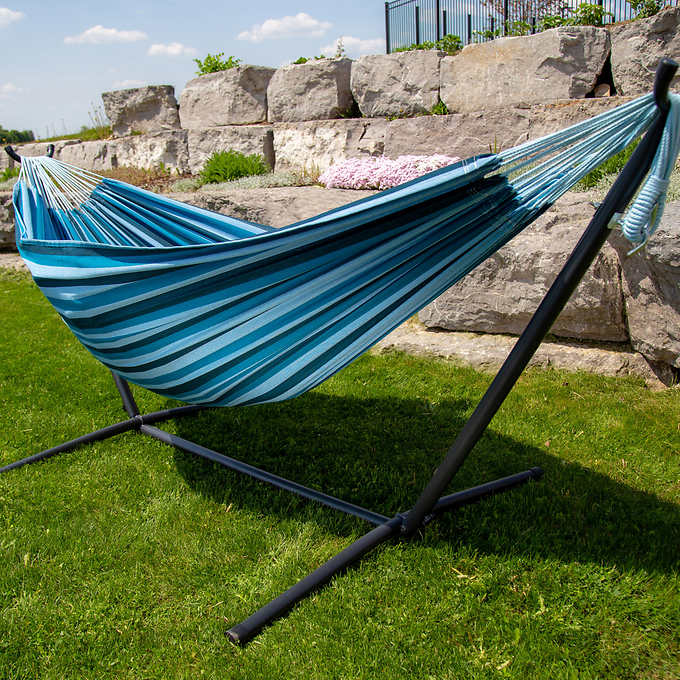 Vivere Cotton Hammock with Steel Frame and Premium Carry Bag (9 ft)