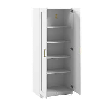 Bush Furniture Hampton Heights Tall Storage Cabinet with Doors and Shelves