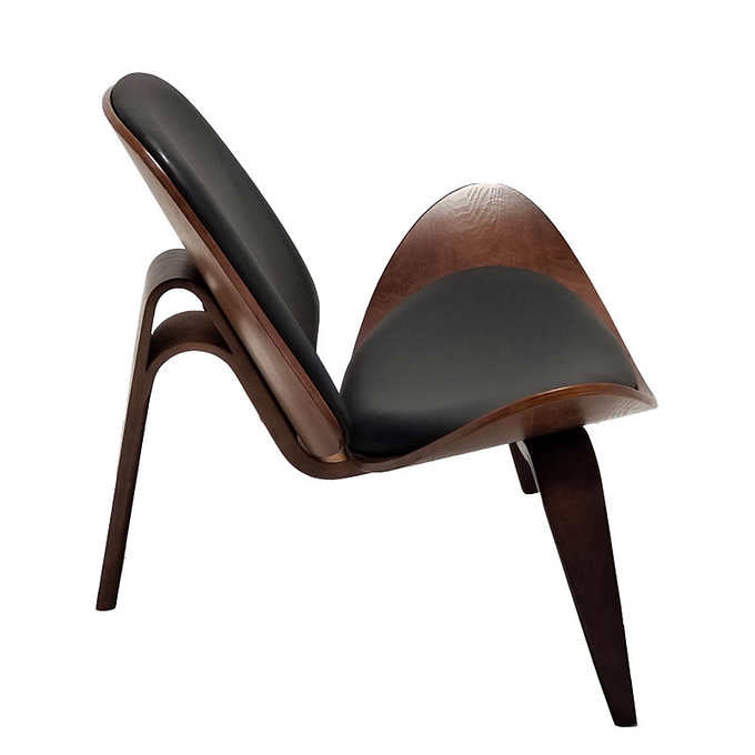 Shell Contemporary Top Grain Leather Chair