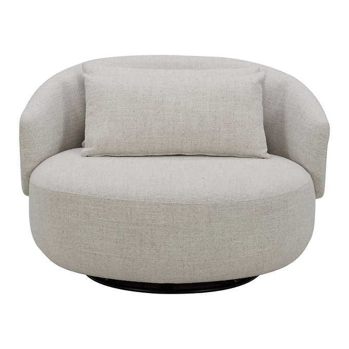 Spin Beige Round Fabric Chair