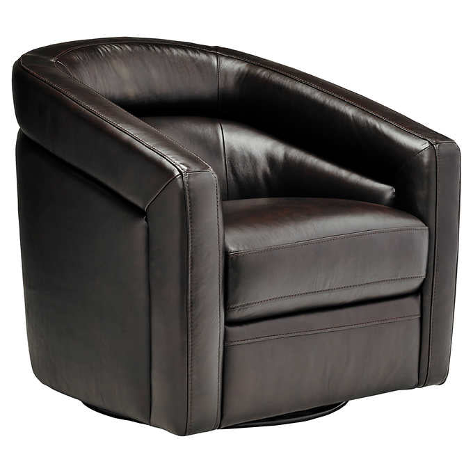 Paul Top-grain Leather Swivel Chair