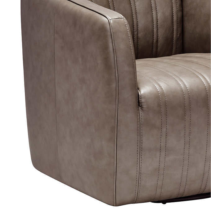 Kian Modern Top Grain Leather Swivel Chair