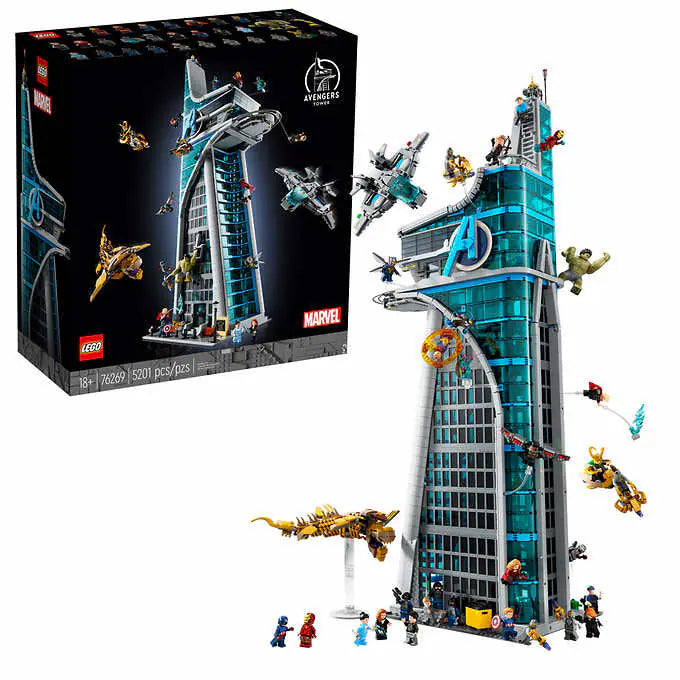 LEGO Marvel Avengers Tower with bonus LEGO Marvel Rocket & Baby Groot Minifigure