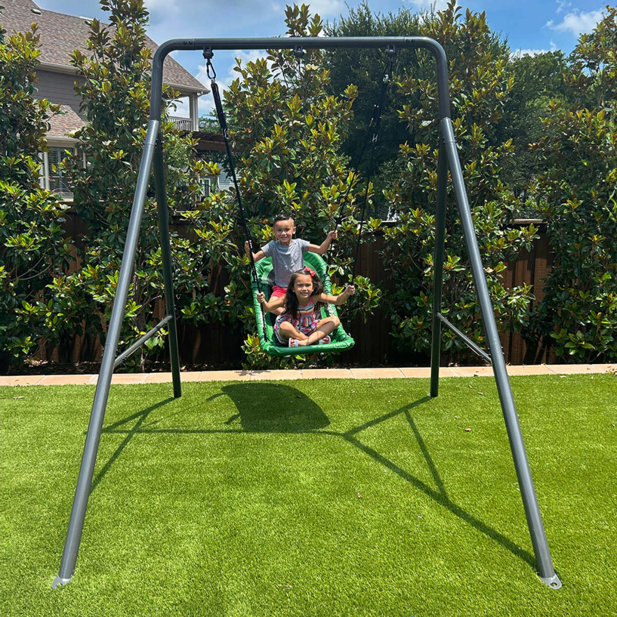 Gobaplay Single Swing Set With Boat Platform Swing