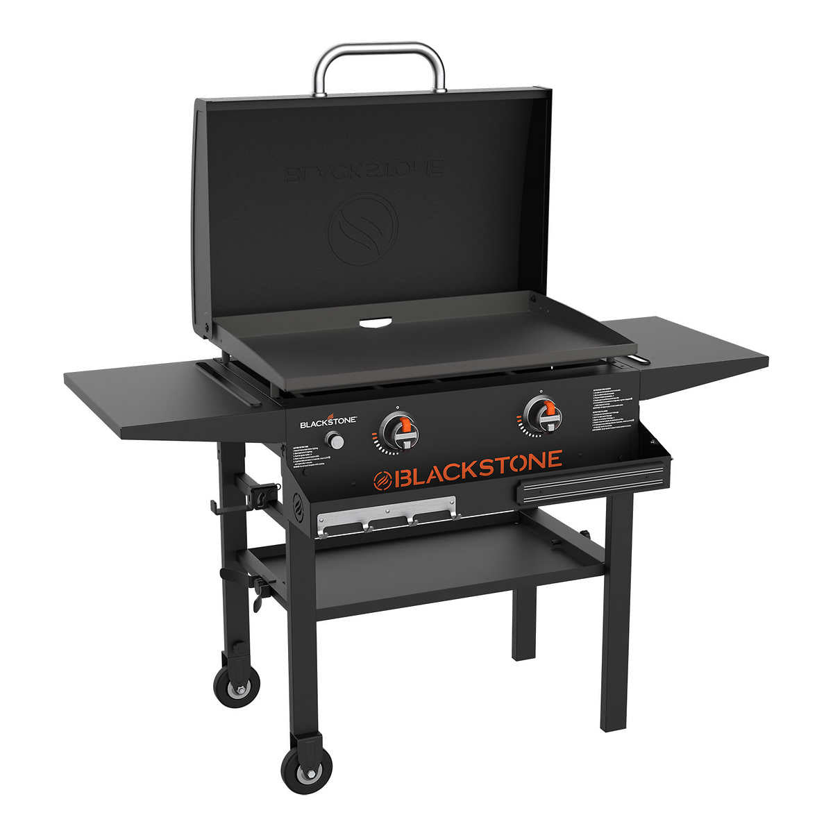 Blackstone 2-burner 34,000 BTU Cooking Station Propane Gas Griddle with Hood