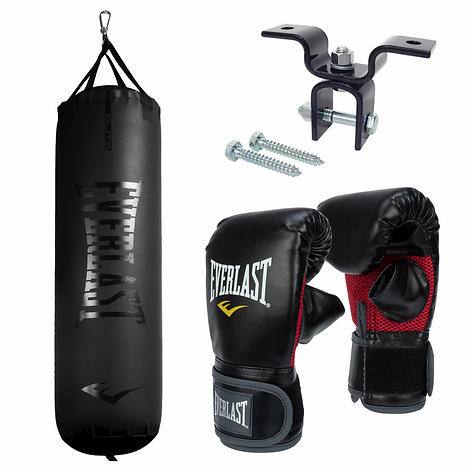 Everlast 100 lb. Heavy Bag, Gloves and Heavy Bag Hanger Kit