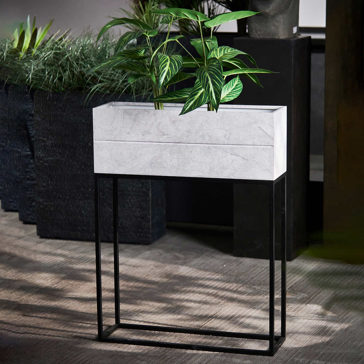 Metal Planter, 33.4” Height