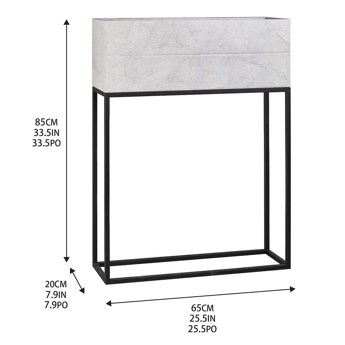 Metal Planter, 33.4” Height