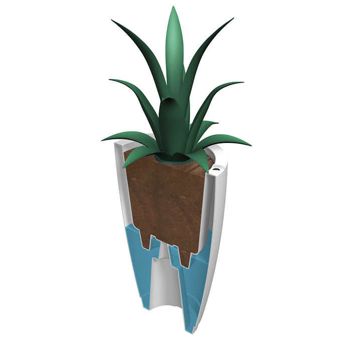 Caprio 26in Tall Self Watering Planter - Black