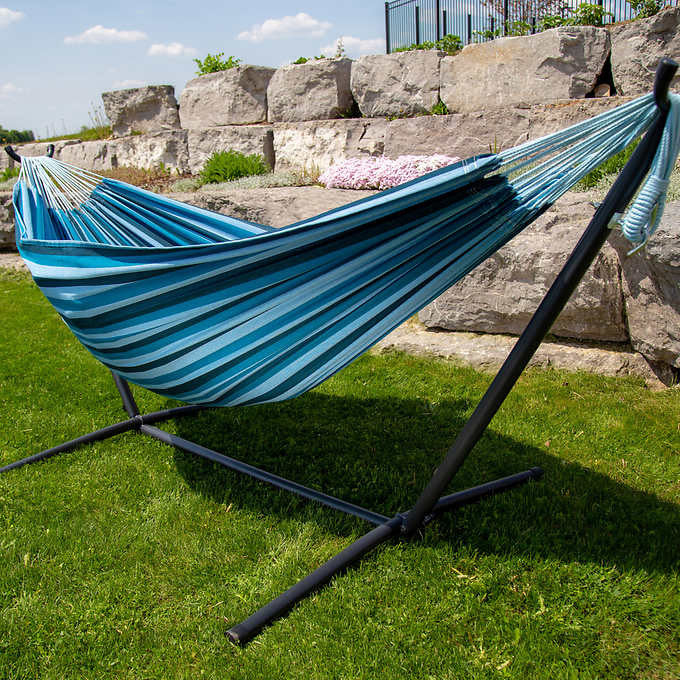 Vivere Cotton Hammock with Steel Frame and Premium Carry Bag (9 ft)