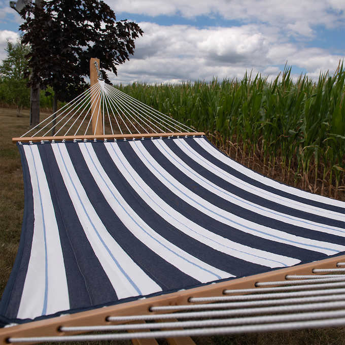 Vivere Sunbrella Quilted Double Hammock with Spreader Bar