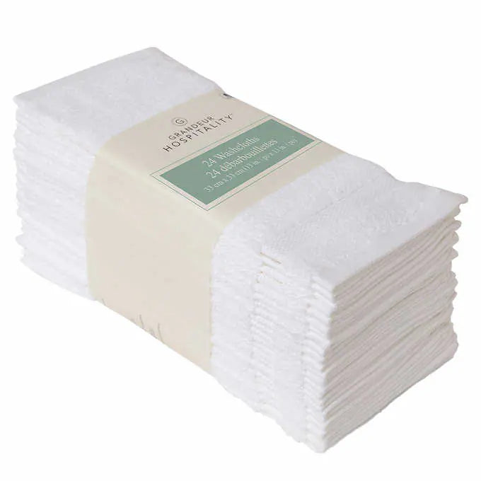 Grandeur Hospitality Washcloths,  24-pack