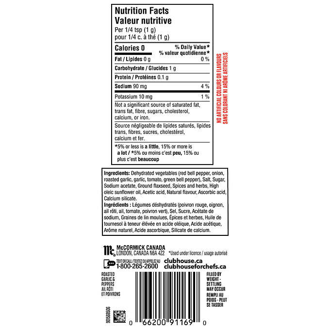 Club House Roasted Garlic and Peppers Seasoning, 660 g - alternate view 2