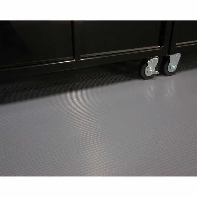 G-Floor Slate Grey Ribbed Tread Roll Out Flooring, 7.5 ft. × 17 ft.