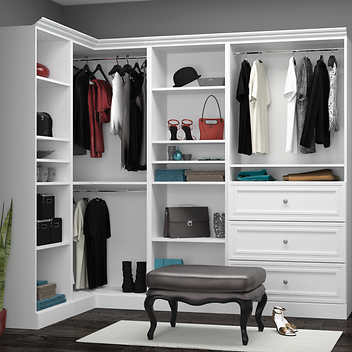 Bestar Organize It White Corner Closet