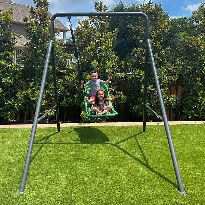 Gobaplay Single Swing Set With Boat Platform Swing