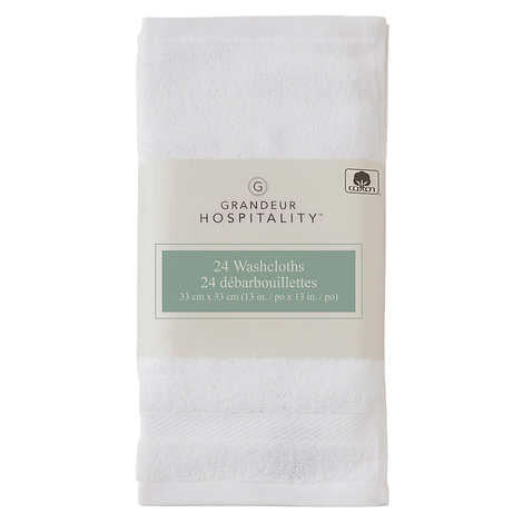 Grandeur Hospitality Washcloths,  24-pack