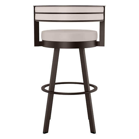 Amisco Browser Brown Frame and Cream Seat Bar or Counter Stool