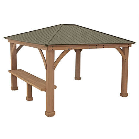 Yardistry 3.6 m (12 ft.) Cedar Gazebo Bar Counter