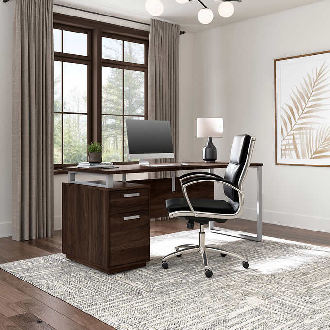 Bestar Panorama Computer Desk with Drawers