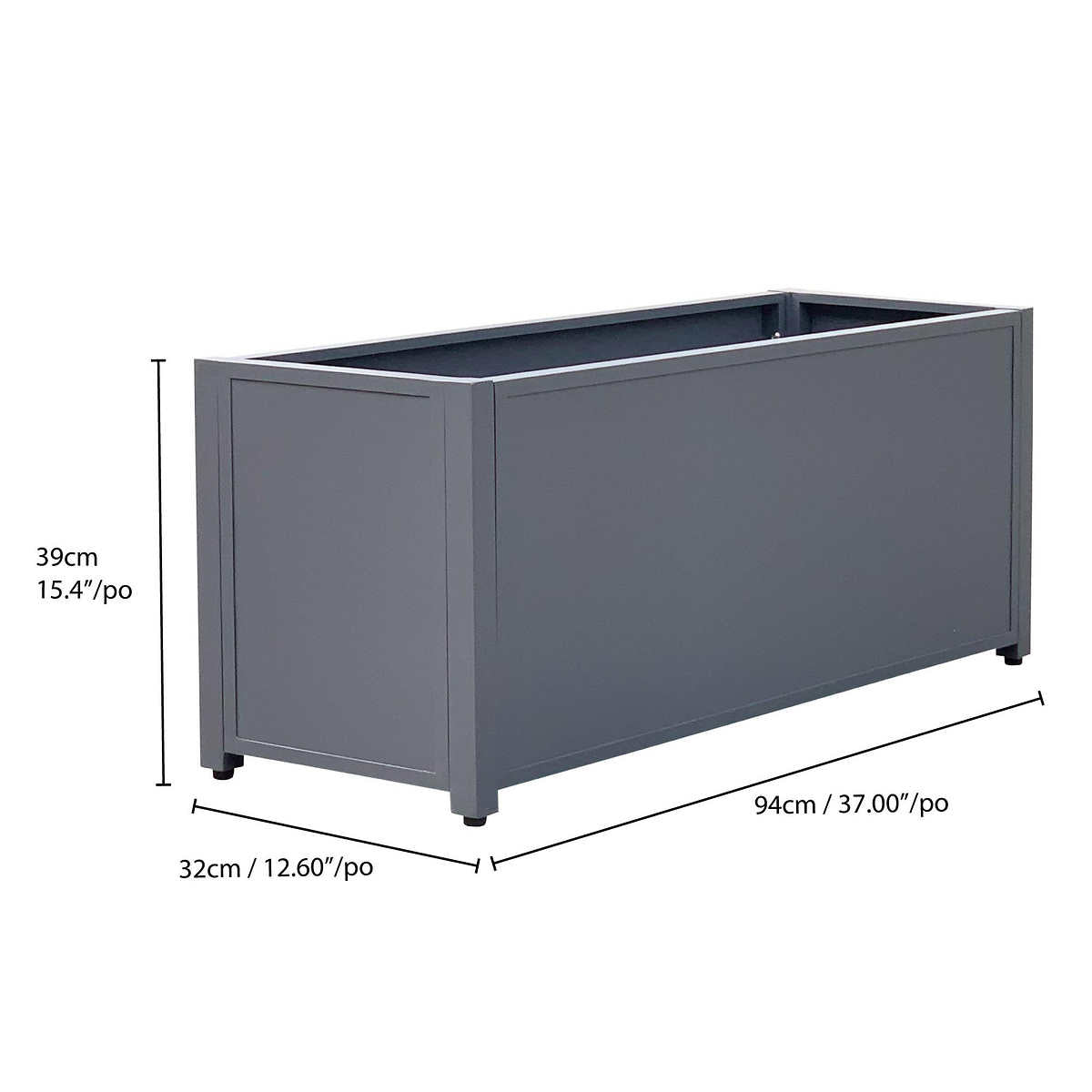 Grade Aluminum Rectangular Outdoor Planter