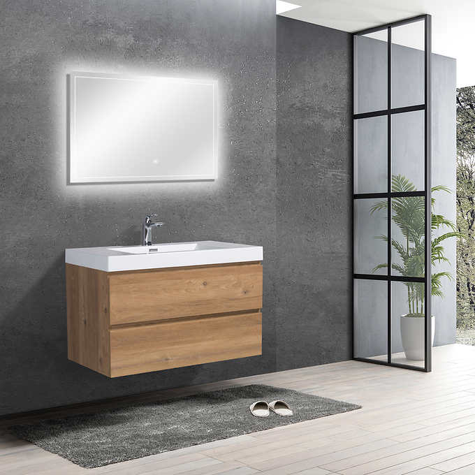 SERA CAPRI Vanity with Glossy White Polymarble Countertop