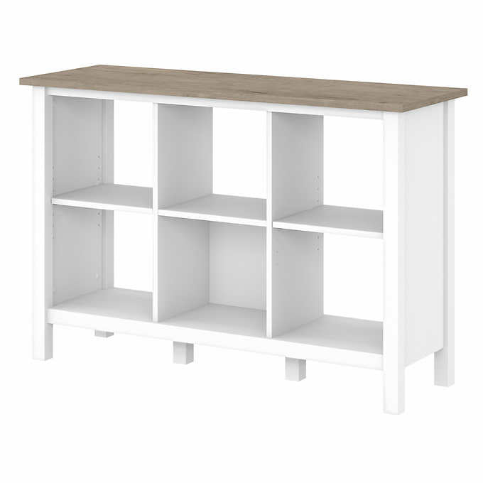 Mayfield 6 Cube Bookcase with 2-Tone Shiplap Finish