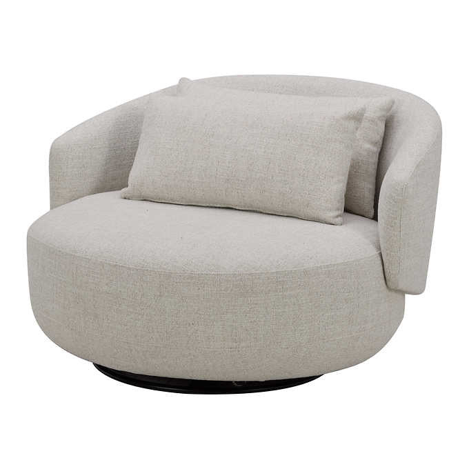 Spin Beige Round Fabric Chair