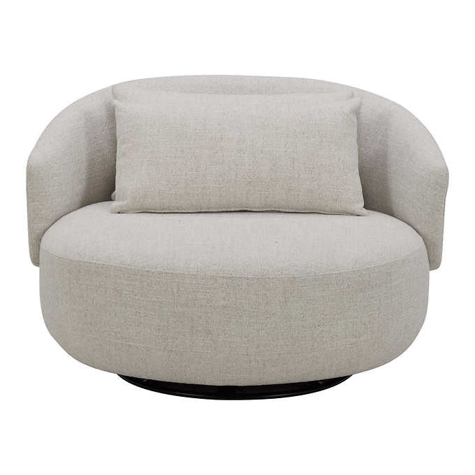 Spin Beige Round Fabric Chair