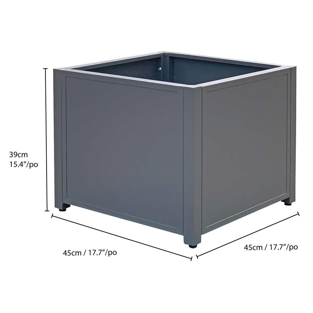 Grade Aluminum Square Outdoor Planter
