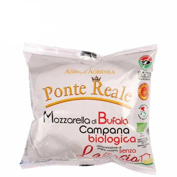 Ponte Reale Organic Lactose‑Free Buffalo Mozzarella Cheese DOP 125 g (4.4 oz) × 12 pack