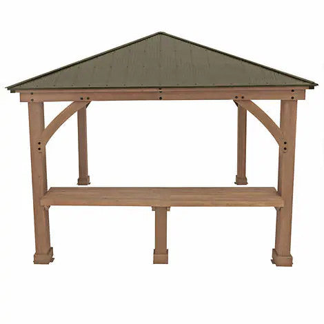 Yardistry 3.6 m (12 ft.) Cedar Gazebo Bar Counter