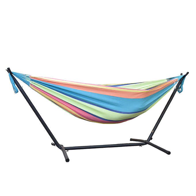 Vivere Cotton Hammock with Steel Frame and Premium Carry Bag (9 ft)